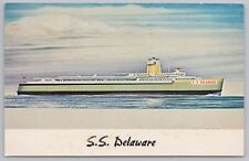 Transportation~View Of SS Delaware In Route On Water~Vintage Postcard picture