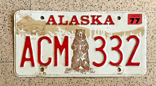 1977 ALASKA license plate - BRILLIANT ORIGINAL SUPER vintage antique auto tag picture