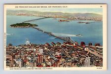 San Francisco CA-California, San Francisco Bay Bridge Souvenir Vintage Postcard picture
