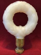 Vintage ALADDIN ALACITE IVORY WREATH Round Lamp Finial Glows picture