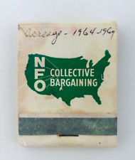 Vintage NFO National Farmers Organization Collective Bargaining Matchbook 1960s picture