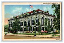 c1940's Public Library Building Galesburg Illinois IL Unposted Vintage Postcard picture