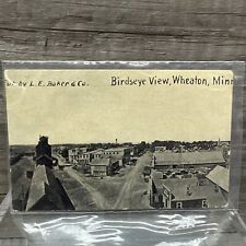 Wheaton MN Bird's Eye View of Town Minnesota Postcard Unused L.E Baker & Co. picture