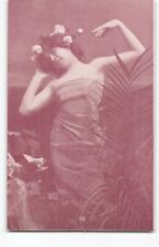 RISQUE Pretty Woman Strikes Dramatic Pose c1905 Fashion Postcard Arcade Style-N1 picture