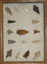 17 early man  indian artifacts stone arrowheads or bird points great color picture
