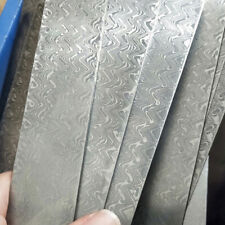 2PCS Handmade Damascus Steel Billet Knife Blank Blade Making Bar Wave Pattern picture
