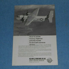 1965 Grumman Aircraft C-2A Greyhound US Navy Aircraft Carrier Cargo Ad Print picture