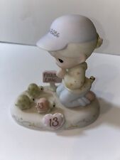 1997 Precious Moments Growing In Grace Age 13 Figurine Girl With Turtles picture