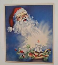 1948 Vtg SANTA Embossed CHRISTMAS Greeting CARD picture
