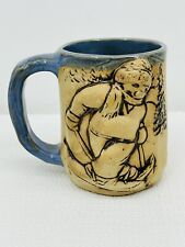 Vintage NA EASTMAN 1985 Original Handcrafted 3D Skier Coffee Tea Mug Stoneware picture