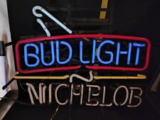 Vintage Bud Light Michelob Beer Neon Sign Damaged Works Parts or Repair Only  picture