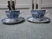 Johnson Brothers Coaching Scenes Blue Tea Cup & Saucer  4 Pc. Hunting Country  picture
