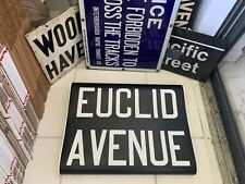 EAST NY NYC SUBWAY ROLL SIGN NY EUCLID AVENUE BROOKLYN FULTON STREET LINE PITKIN picture