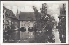 NUREMBERG VIEW FROM THE MUSEUM BRIDGE RPPC Pegnitz River Germany picture