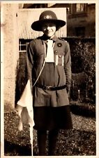 Real Photo Postcard Portrait of Girl Wearing Girl Guide Scouting Uniform picture