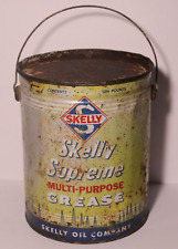 1950s LARGE VINTAGE SKELLY MOTOR OIL CAN QUART OIL CAN GREASE OIL CAN TIN LITHO picture