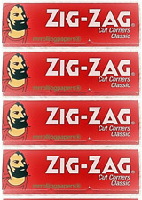 4x Zig Zag Rolling Papers Classic Red Cut Corners 4 Pks-60Lvs/PK *USA SHIPPED* picture