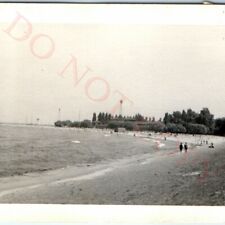 c1940s Chicago, IL Lake Michigan Beach Shore Real Photo People Swimming C9 picture