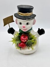 Vintage Florabelle Flowers Inc Christmas Blow Mold Snowman Shovel 8in READ picture