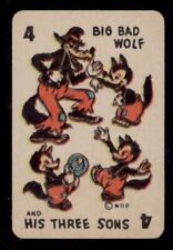 1946 RUSSEL DISNEY CARD GAME BLUE BACKS #4 BIG BAD WOLF & HIS THREE SONS CREASE picture
