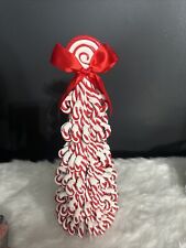 Hand Made Christmas red peppermint Christmas tree 13 inches tall picture