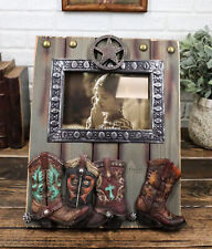 Rustic Western Country Farmhouse Lone Star Cowboy Boots 6X4 Picture Frame picture