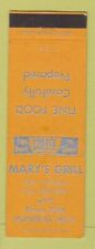 Matchbook Cover - Mary's Grill Munising MI low phone # picture