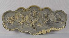 19c French BRONZE DESK TRAY 5 DRAGONS picture