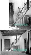 UNUSUAL Old Photos Gay Interest Shirtless Man Adobe House Artistic 50s NEGATIVES picture