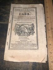 1833 Farmers Almanac Original Copy picture