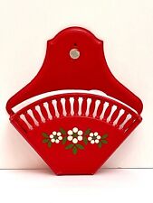 Vintage EMSA West Germany Red Flowers Wall Hang Coffee Filter Holder Retro VTG picture