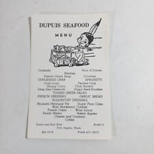 Vintage Port Angeles Washington WA Dupuis Seafood Menu Postcard Unposted picture