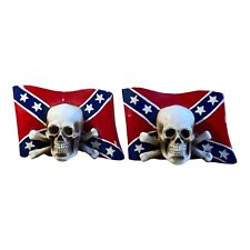 2 Vintages flag with skull Home Decoration ￼ Rare 6”x5”￼ picture