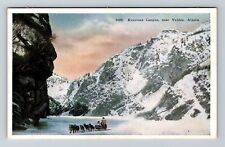 Valdez AK-Alaska, Keystone Canyon, Dog Sledding Vintage Souvenir Postcard picture
