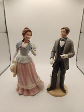 Homco Victorian  Porcelain Figurine 1452 Lady Camille &1440 Gentleman Beau  picture