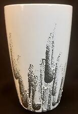 Textured Black and White Vase with Cattails 8
