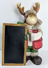 Christmas Moose Figure with Chalkboard Welcome Message Board - Home, Business picture