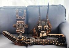 GROUP OF 3 DECORATIVE ANIMAL MASKS, BOBO PEOPLES of BURKINA FASO WEST AFRICA picture
