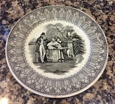 RARE ANTIQUE FRENCH PLATE, CREIL ET MONTEREAU signed, Gold medal - White & Grey picture