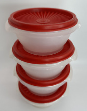 VTG Tupperware Servalier Bowls (Set of 4) Red Seal #812 #1323 NOS VERY RARE FIND picture