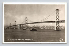 c1947 RPPC Steamboats at Oakland Bay Bridge Piggot San Francisco CA Postcard picture