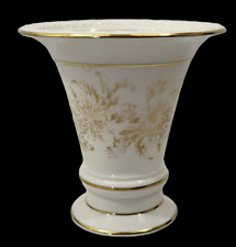 Vintage Lenox Porcelain Trumpet Vase Flowers With Gold Trim 6