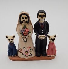 Peruvian Sugar Skulls Dia de los Muerto Catrino y Catrina Gato Amigos Figurine  picture
