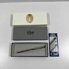 Vintage QUILL Gold Tone Ball Point Pen Unused in Original box New picture