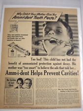 1950 Ad Ammi-dent Tooth Paste Amm-i-dent Helps Prevent Cavities picture