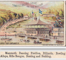 Starin Steamer Ship Glen Island 1880 Billiards Bowling Dancing Resort NY Ad Card picture
