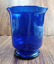 PartyLite Cobalt Blue Glass Brilliance Candle Holder Hurricane Vintage Portugal picture