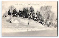c1940 Winter Scene Stowe Cabins Colebrook New Hampshire Vintage Antique Postcard picture