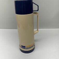 Vintage Aladdin's Thermos Pint Size, Blue, Green, and Yellow Insulated 12” picture