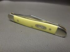 CASE XX # 32087 CV YELLOW DELRIN 2 BLADE POCKET KNIFE - CLEAN - BLADES UNUSED picture